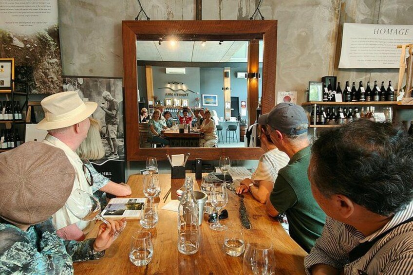 Guests enjoying a guided wine-tasting session in Hawkes Bay, the Great Wine Capital of New Zealand. Learn, sip, and share stories inside one of the region’s boutique cellar doors. 2