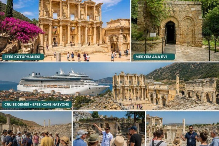 Ancient ruins, a cruise ship, and a historic gate. 1