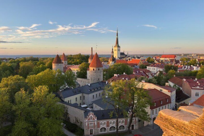 Eine historische Stadt mit einem markanten Kirchengebäude und schlossähnlichen Bauten. 4