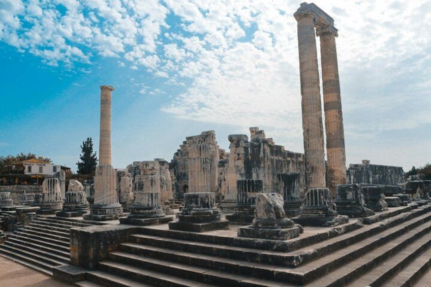 Ancient ruins with columns and steps. 1