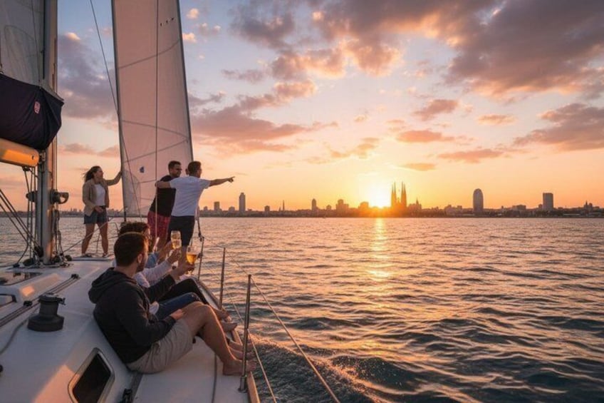 Sunset shared Sailing Excursion in Barcelona 1