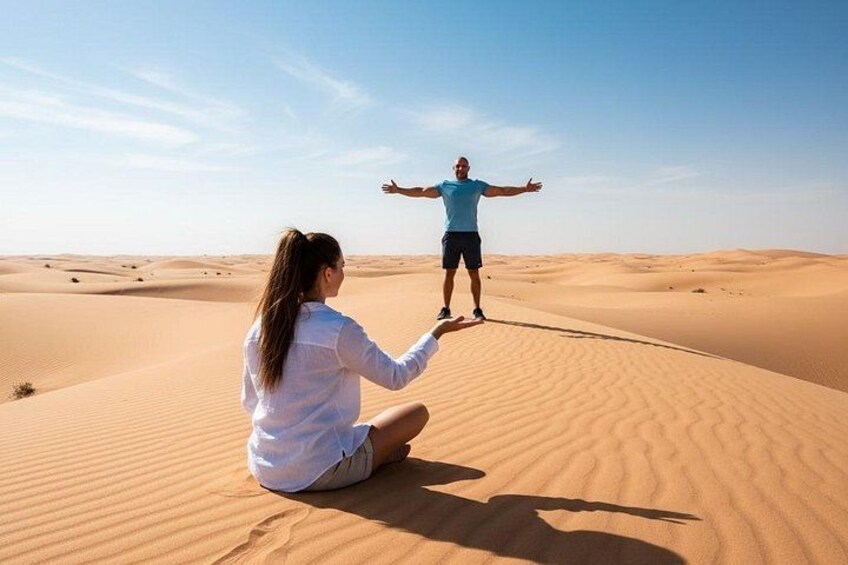 Dubai Sunset Desert Safari, sandboarding & camels with transfers 4