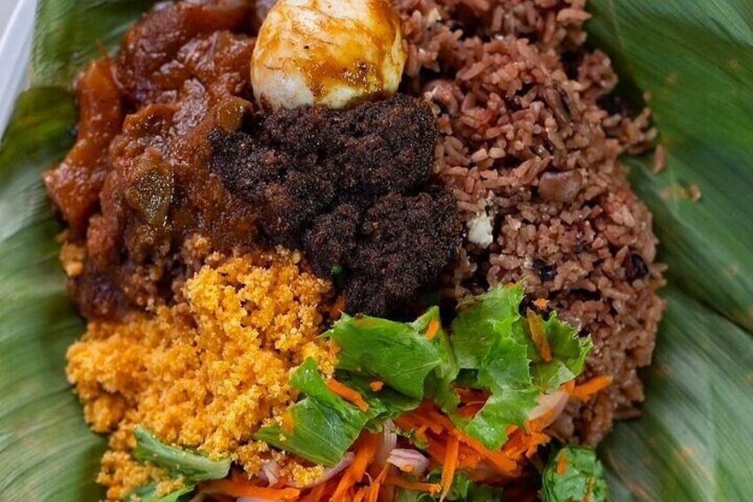 Waakye is a Ghanaian dish of cooked rice and beans, commonly eaten for breakfast or lunch. 3