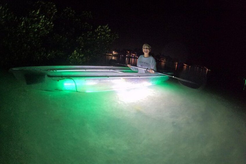 90 Minute LED Illuminated Clear Kayak Night Adventure Tour 5