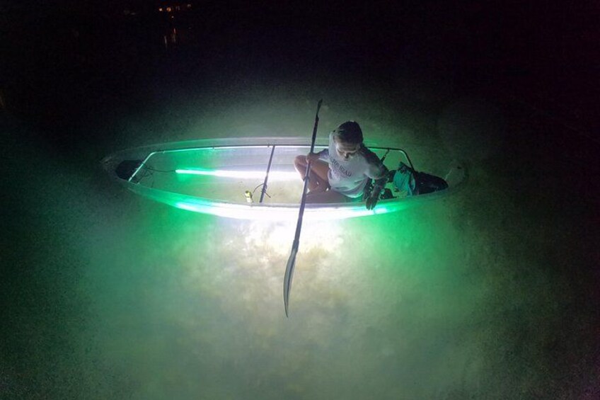 90 Minute LED Illuminated Clear Kayak Night Adventure Tour 2