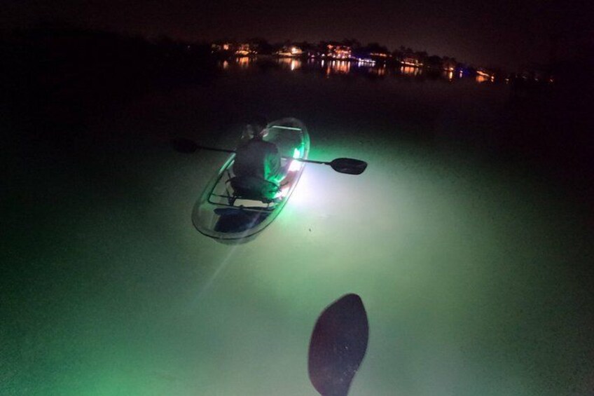 90 Minute LED Illuminated Clear Kayak Night Adventure Tour 3