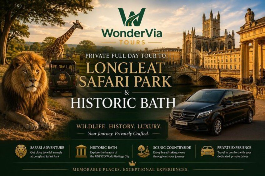 Private Full Day Tour to Longleat Safari Park and Historic Bath 1