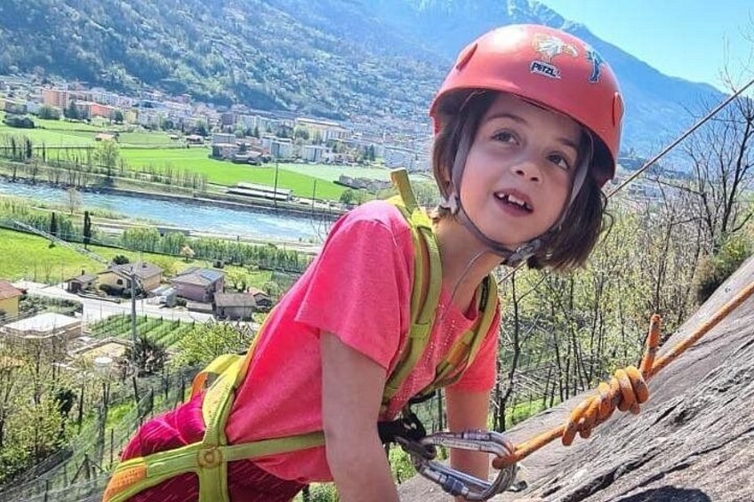 Family rock climbing near Locarno 5
