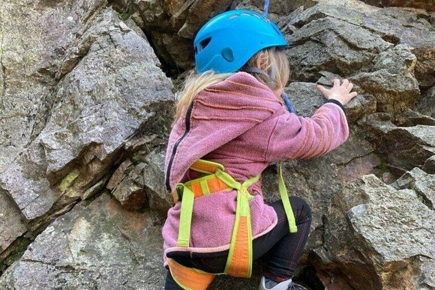 Family rock climbing near Locarno 2