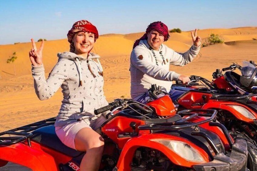 VIP Desert Safari Camel 30 Minutes Quad Bike BBQ Dinner Live Show 1