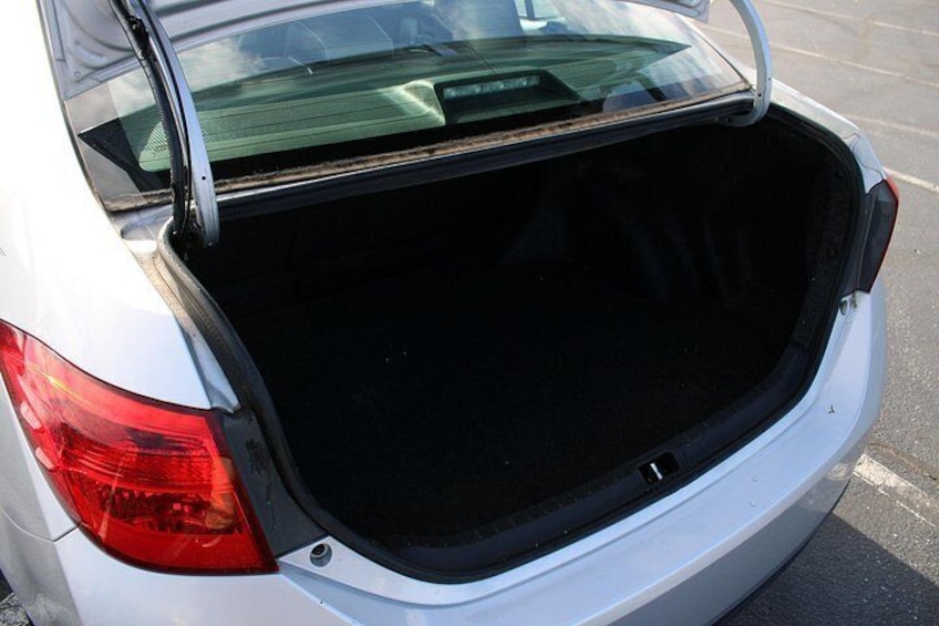 We have ample trunk space even for a folding stroller or wheelchair. 2