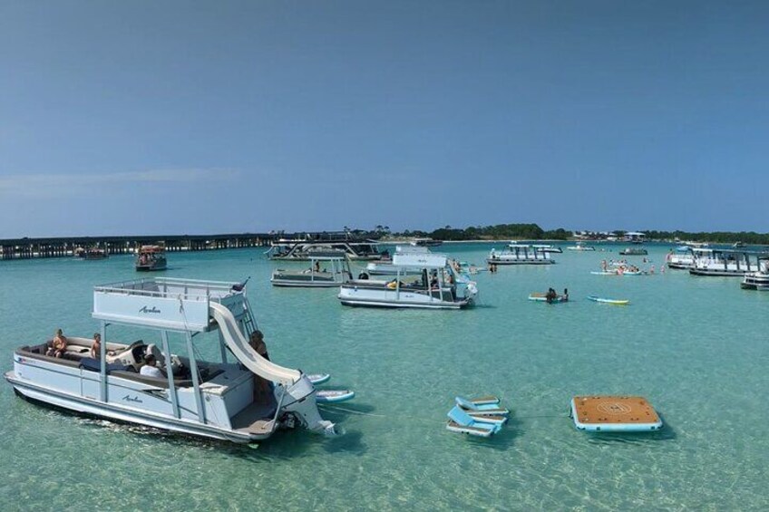 Shared Small Group Slide Pontoon Crab Island Experience 1