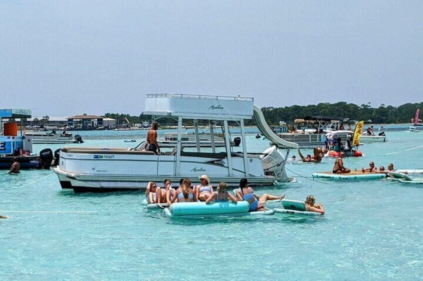 Shared Small Group Slide Pontoon Crab Island Experience 2