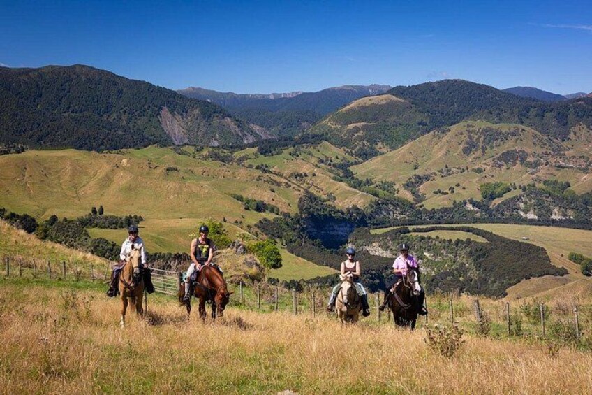Riding up from The Rangitikei River on a High Country Enchantment Horse Trek. 1