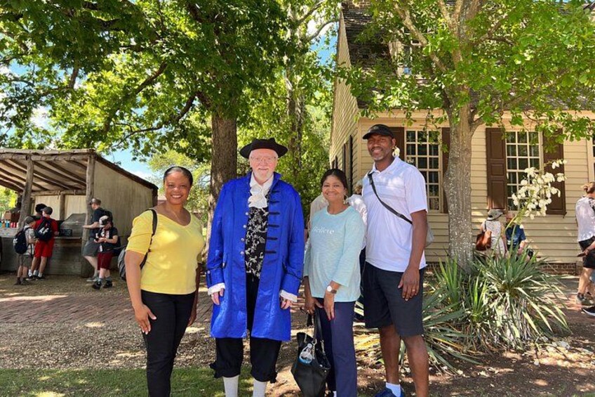 Enjoying a beautiful day In Colonial Williamsburg as Tom takes our guests back in time! 4