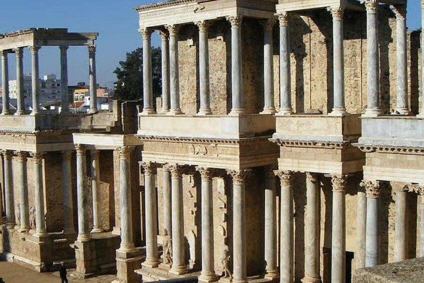 Ancient stone columns and ruins. 5