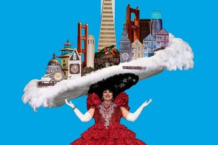 The Blue Painted Lady was featured on the famous Bleach Blanket Babylon hat 4