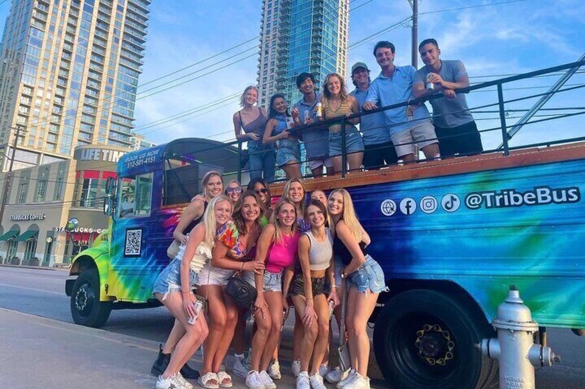 BYOB Roofless Party Bus Tour in Downtown Austin (20 Person Max)