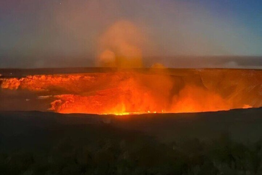 A lava flow with glowing orange and red hues. 3