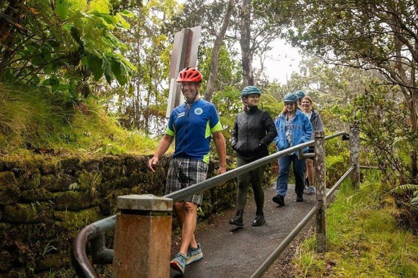 Guide leading guests to Lava Tube 3
