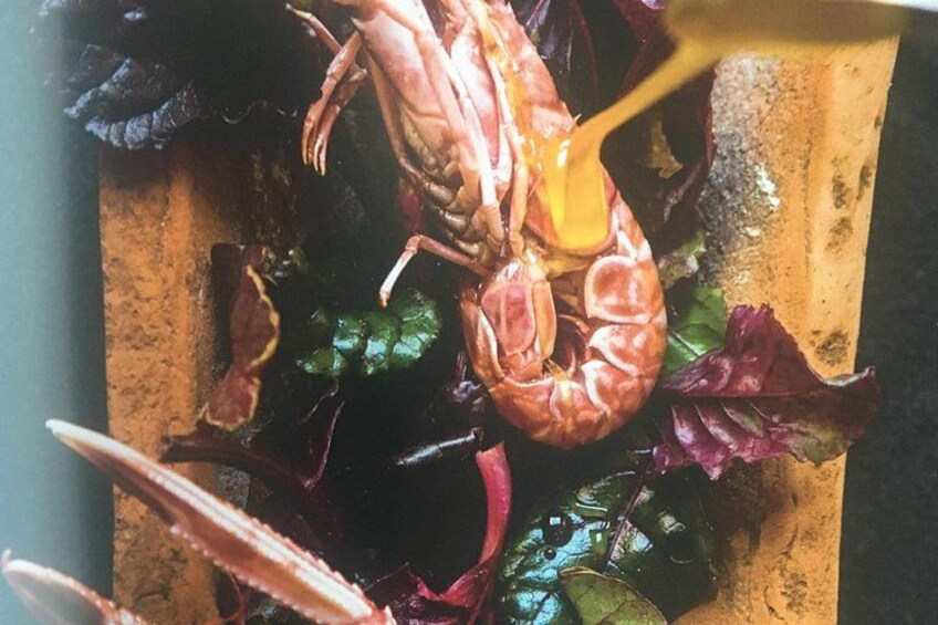 Scampi in red wine 3