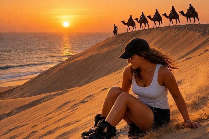 From Taghazout & Tamraght: Sandboarding Adventure with Camel Ride 1