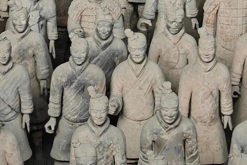 A collection of terracotta warrior statues. 4