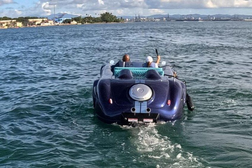 San Juan Watersports Car Rental Blue Mercedes Classic 2