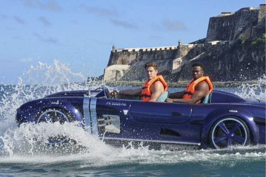 San Juan Watersports Car Rental Blue Mercedes Classic 4