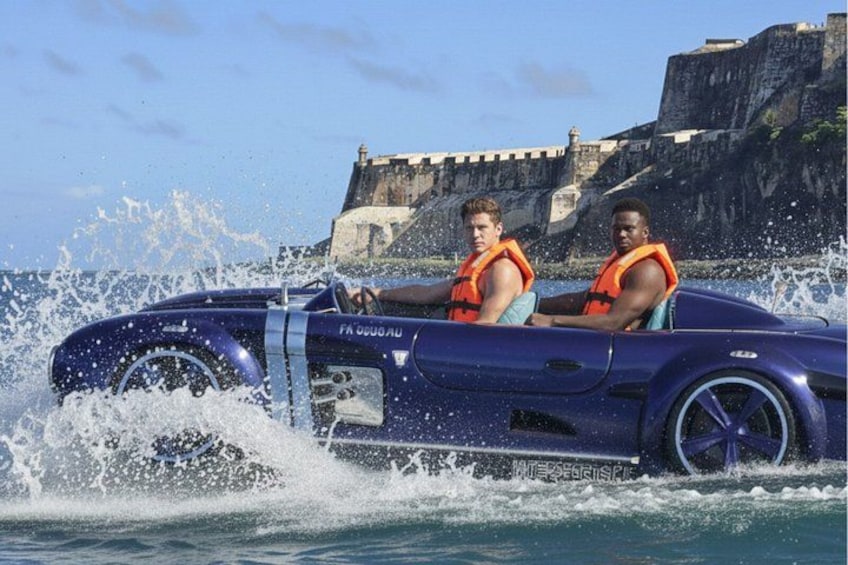 San Juan Watersports Car Rental Blue Mercedes Classic 3