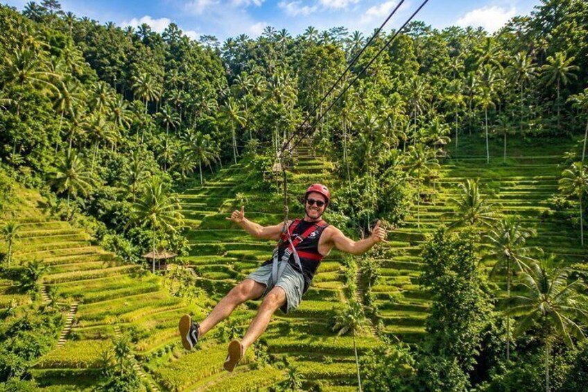 Ubud Zipline Adventure ,Rice terrace and Waterfall Tour 1