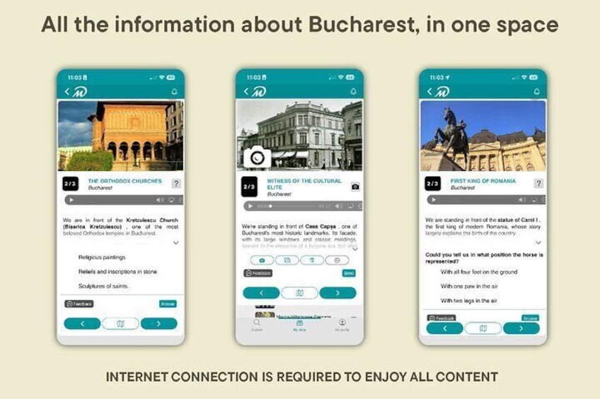 Visit Bucharest at your own pace without groups or schedules with your mobile 5