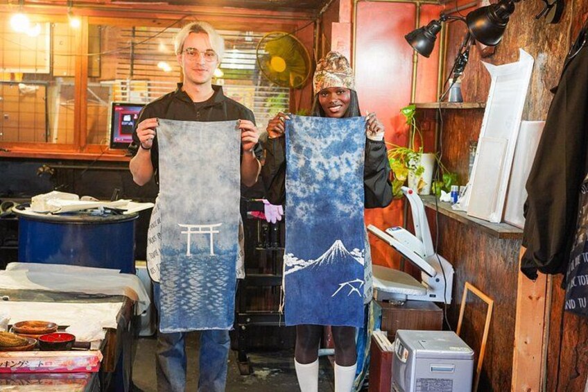 Mt. Fuji Ukiyo-e Japan Blue Indigo Dyeing Experience 1