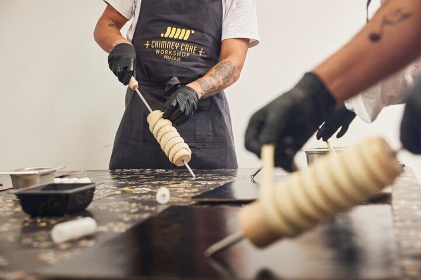 Prague Traditional Chimney Cake Trdelník Making Workshop 5