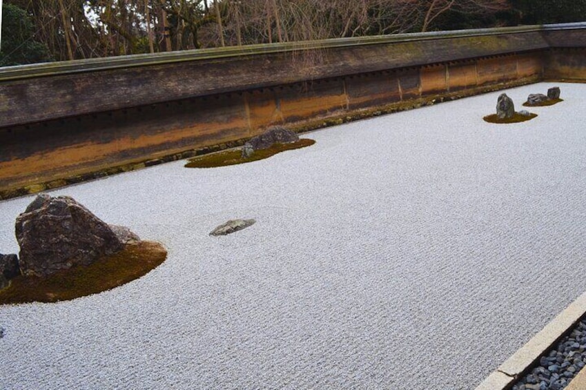 A gravel road with rocks and moss patches. 4