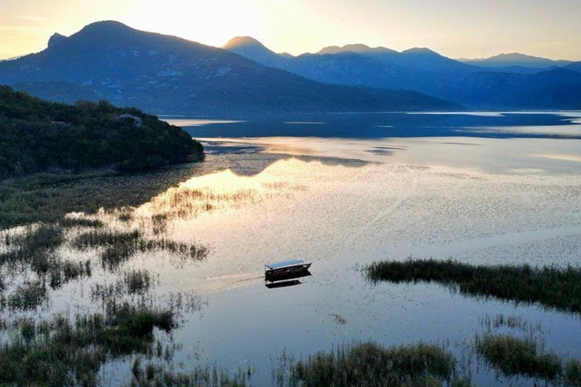 Virpazar: Sunset Boat Tour on Skadar Lake with Wooden Boat & Wine 2