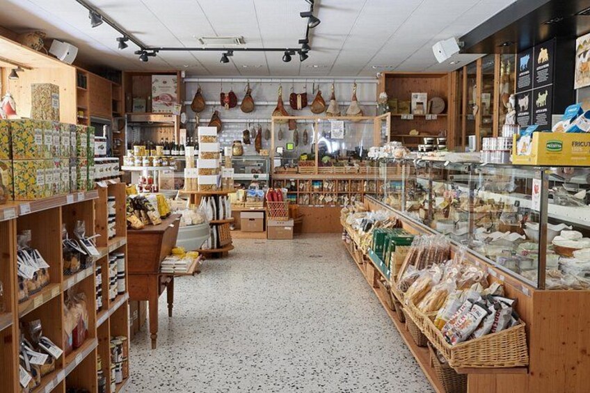 the Shop with cheeses, food and wine and souvenirs 2