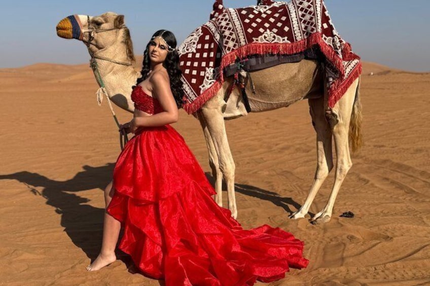 Dubai Evening Desert Safari: 4x4 Pickup/Drop, Camel, BBQ & Shows 1