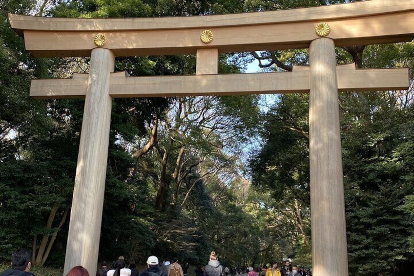 Pray Like a Local at Meiji Shrine – Guided Tour with Sake Barrels 1