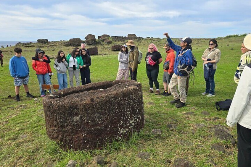 Vinapu, where one of the best carved platforms is located, and a female moai 2