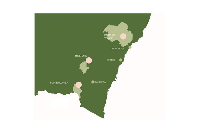 Un mapa de Tasmania con ciudades como Hobart, Launceston y Burnie señaladas. 5