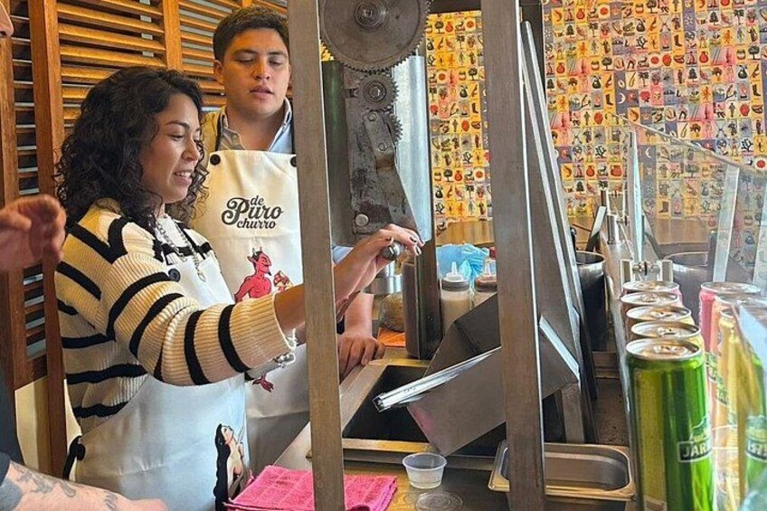 Learn how to use a professional churro machine. 5