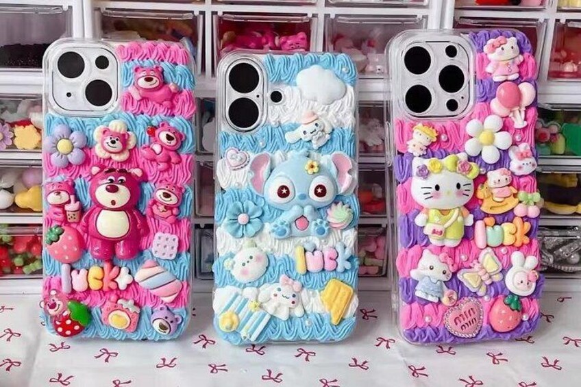 Mobile phone cover decorated with 3d glue 1