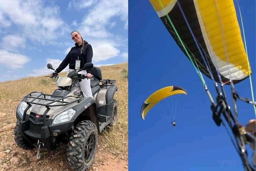 Una persona su un quad e un parapendio in volo. 2