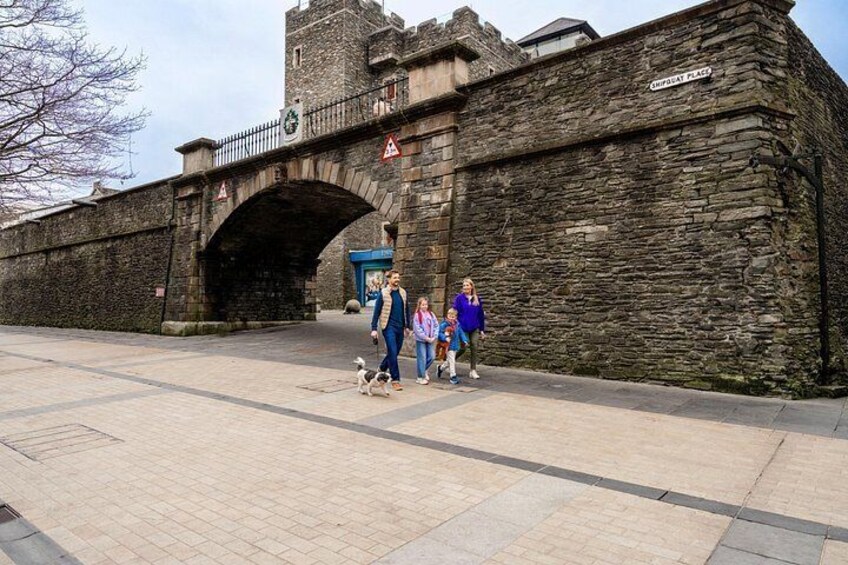 A stone bridge, a stone wall, and a sign that reads 'Shipway Place.' 5