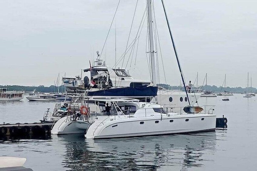 En småbåtshamn med flera segelbåtar förtöjda. 5