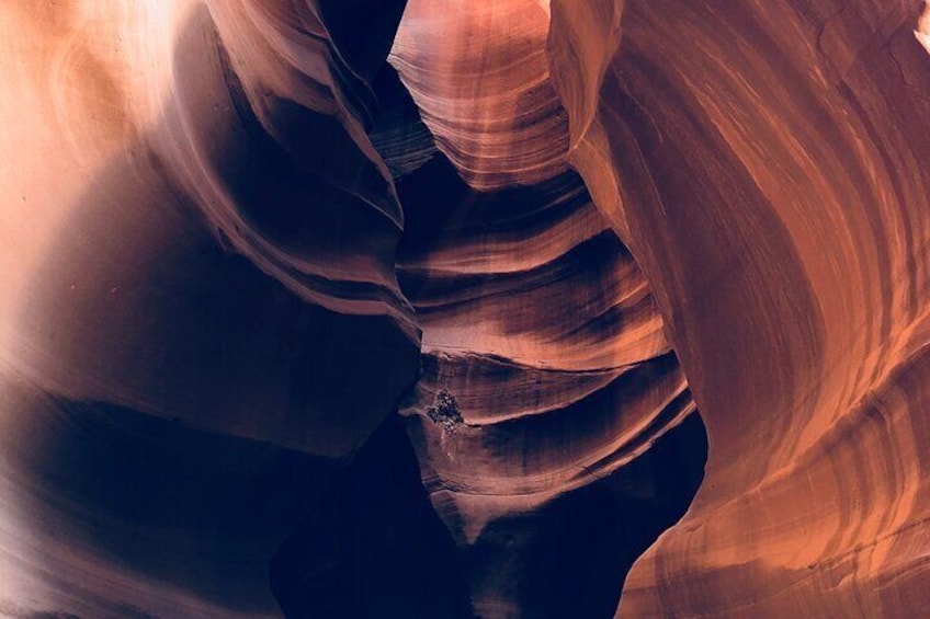 A close-up of a canyon with layered rock formations. 5
