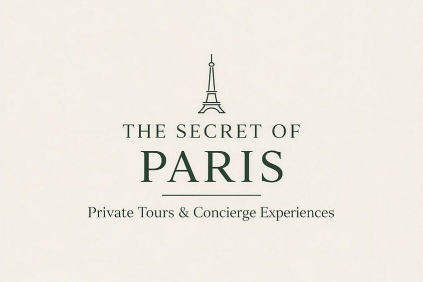 A logo with the text 'THE SECRET OF PARIS' and 'Private Tours & Concierge Experiences' with an illustration of the Eiffel Tower. 3