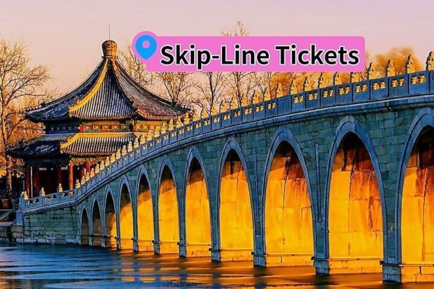 A traditional Chinese bridge with a pagoda, over a body of water. 1