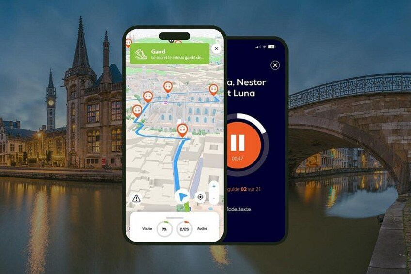 GPS Audioguide application: From the Château des Comtes to the Lys quays (Offline). 1